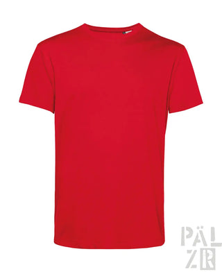Rotes T-Shirt mit kurzen Ärmeln und Rundhals, aus Baumwolle.