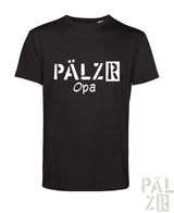 Schwarzes männer t-shirt mit weißen pälzr opa grafikprint kurzarm in verschiedenen farben erhältlich