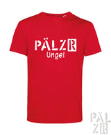 Rotes herren t shirt mit weißen pälzr ungel grafikdruck und kurzen ärmeln aus baumwolle