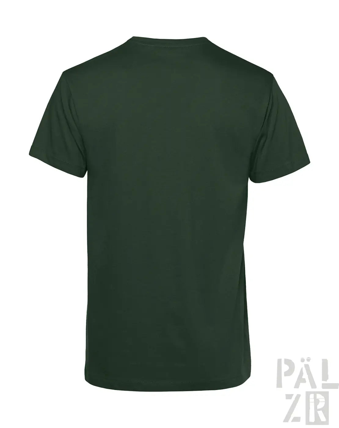 Dunkelgrünes T-Shirt mit kurzen Ärmeln und Rundhals, aus Baumwolle gefertigt.