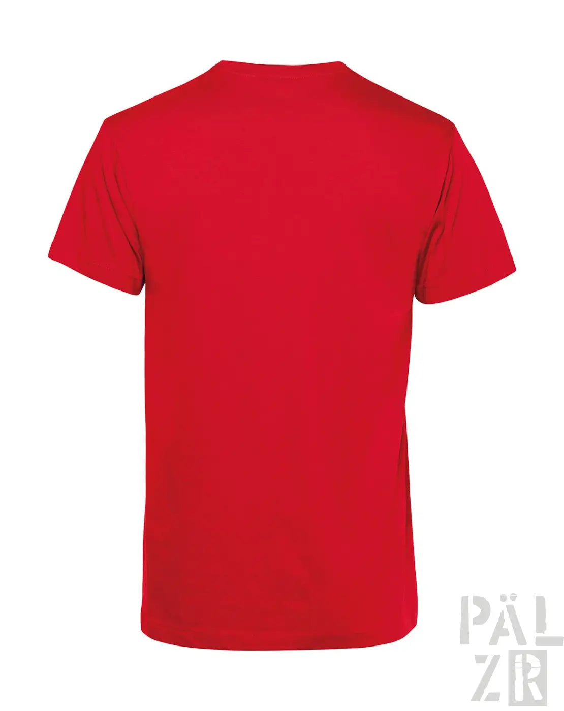 Rotes Crew-Neck-T-Shirt mit kurzen Ärmeln und einfachem Design.