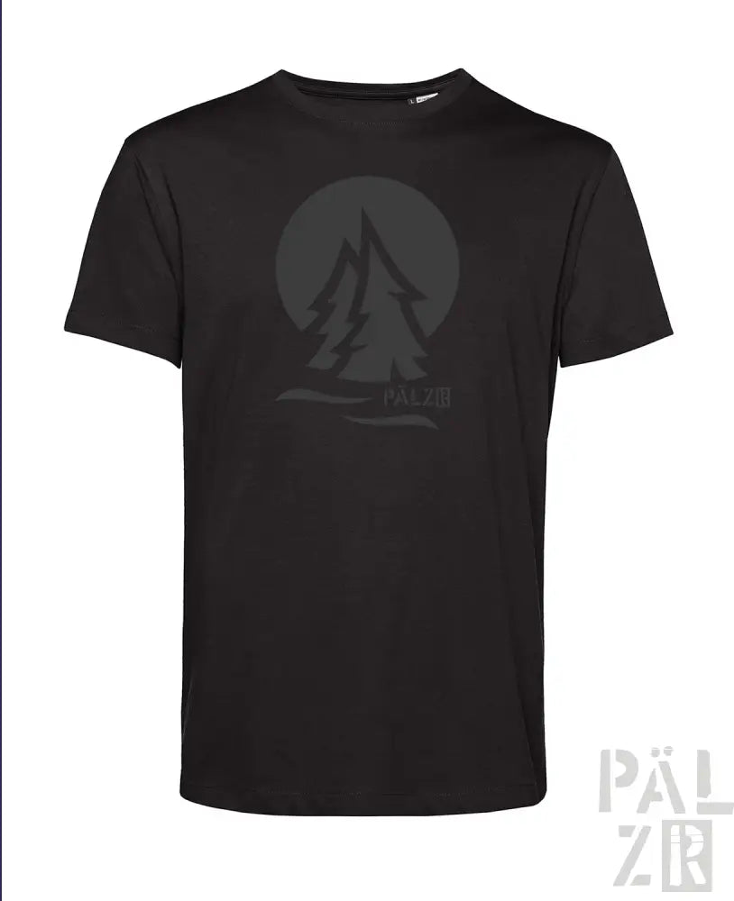 Schwarzes T-Shirt mit Baum-Design, Pälzir-Marke.