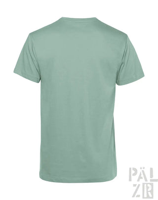 Mintgrünes T-Shirt mit kurzen Ärmeln und Rundhals, aus Baumwolle.