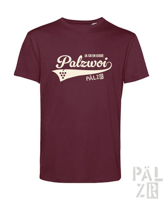 Maroon herren t-shirt mit cremefarbigem vintage palzwoi grafik und traubenmotiv in verschiedenen farben