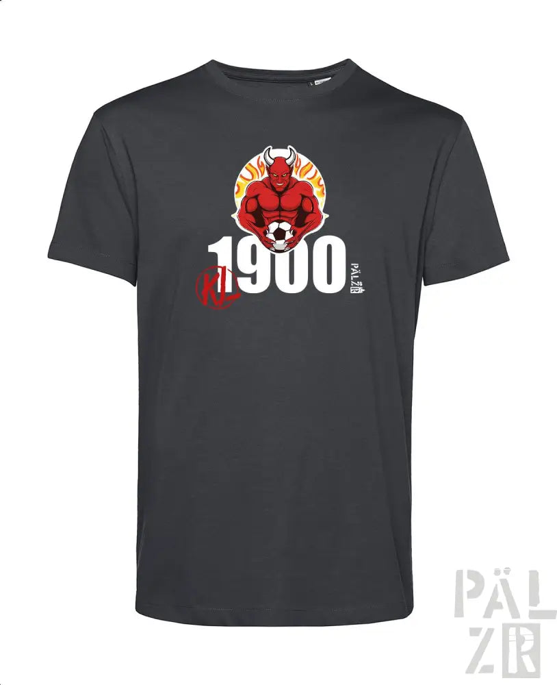 1900er Fußball-T-Shirt mit Red-Bull-Design auf schwarzem Hintergrund.