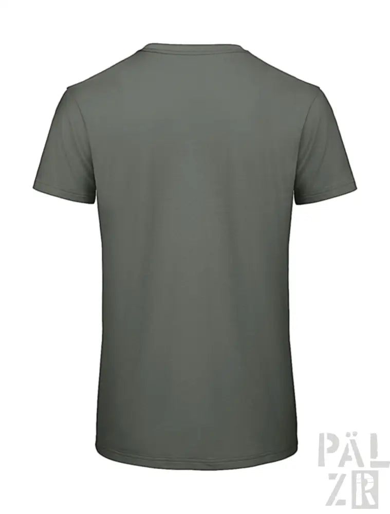 Olivgrünes Crew-Neck-T-Shirt mit kurzen Ärmeln und lockerer Passform.