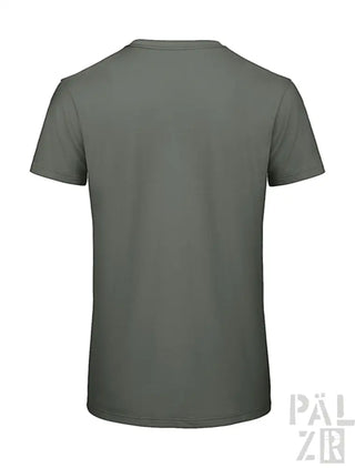 Olivgrünes Crew-Neck-T-Shirt mit kurzen Ärmeln und entspannter Passform.