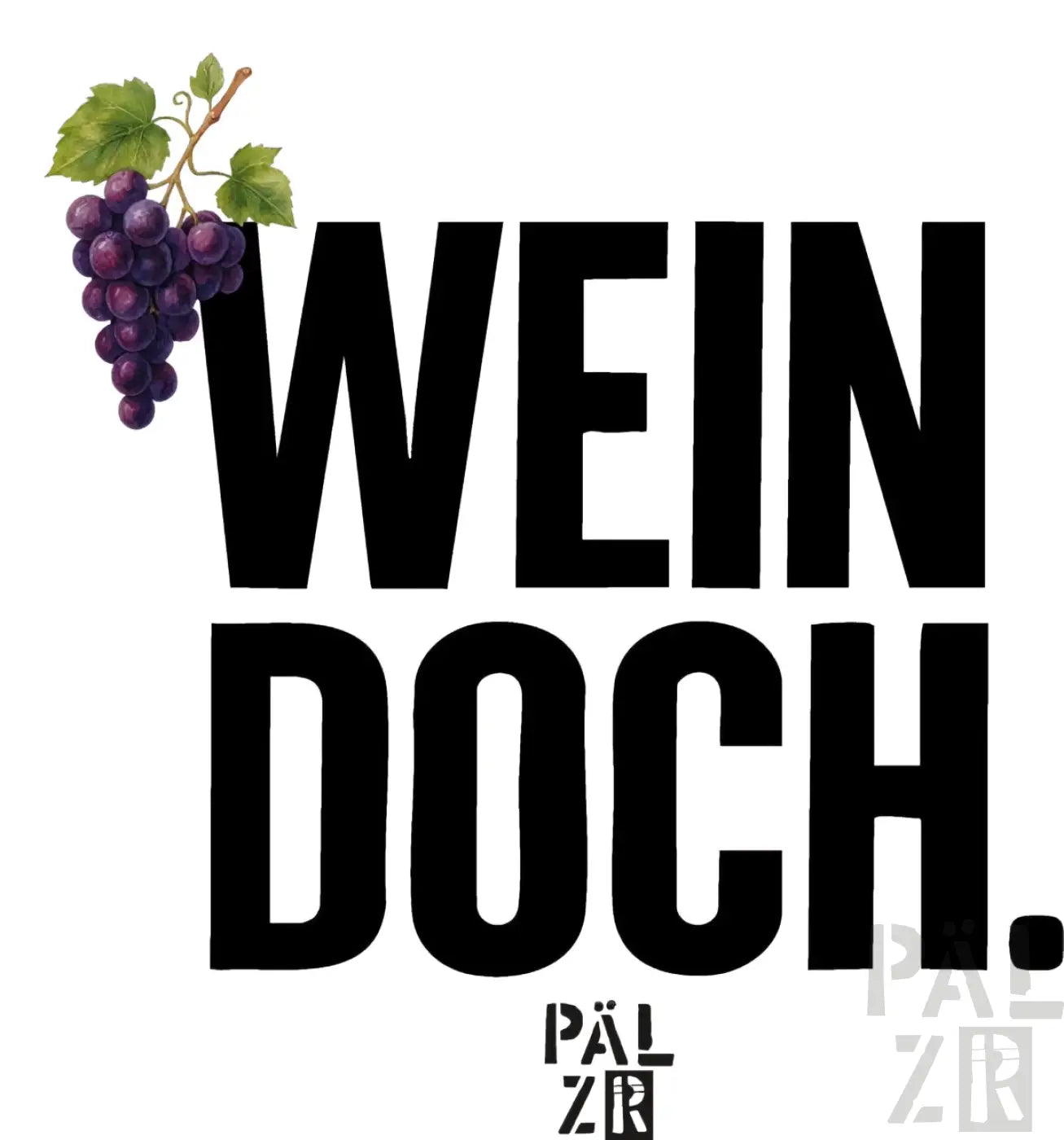 Männer t-shirt wein doch mit schwarzem text und lila traubenillustration in verschiedenen farben