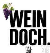 Männer t-shirt wein doch mit schwarzem text und lila traubenillustration in verschiedenen farben