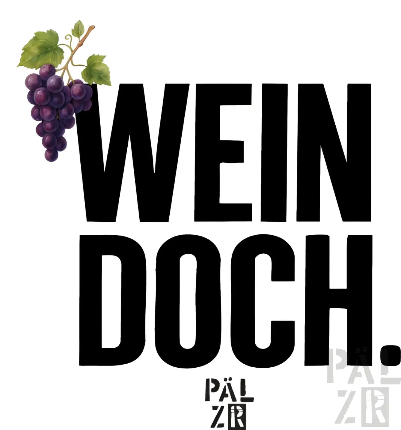 Männer t-shirt wein doch mit schwarzem text und lila traubenillustration in verschiedenen farben