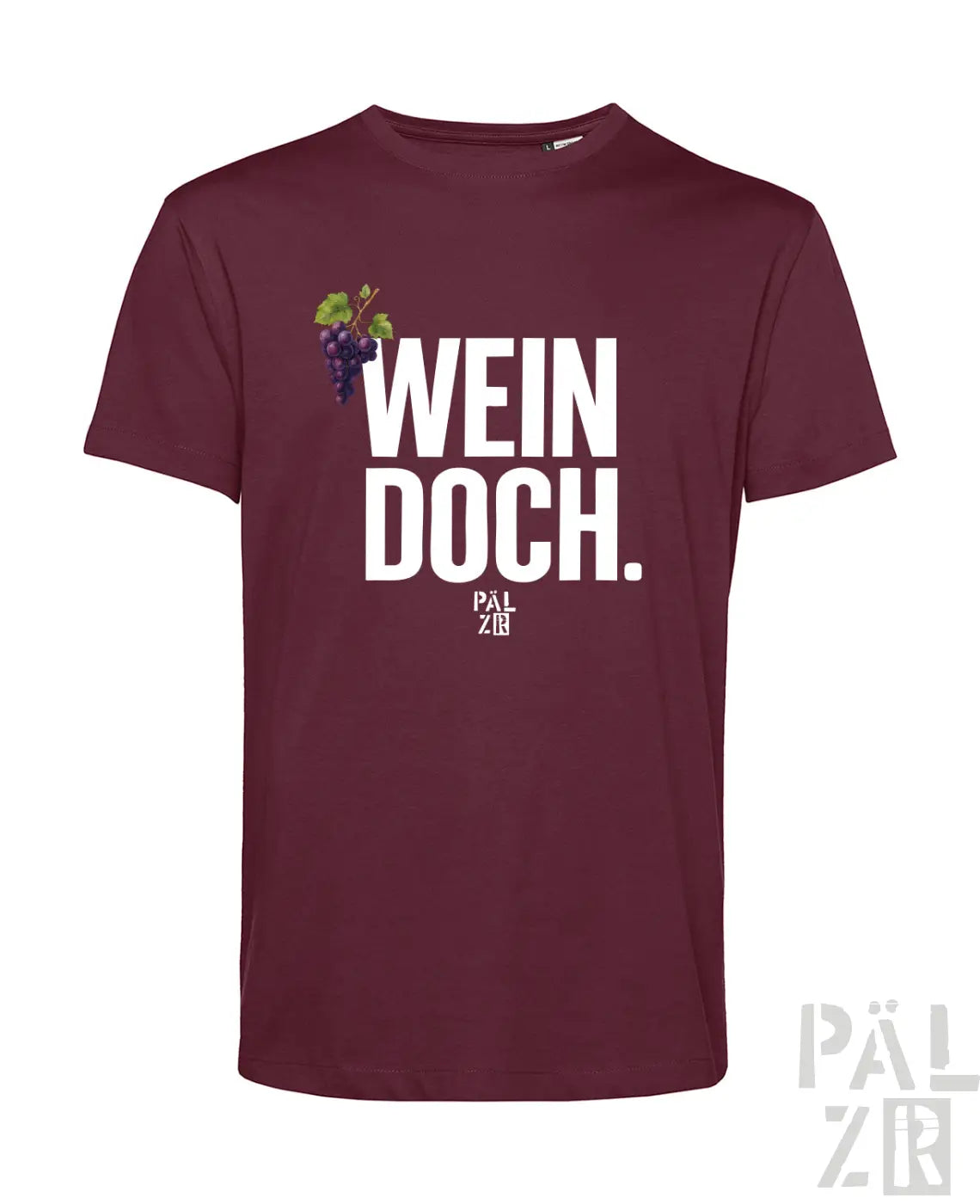 Maroon männer t-shirt mit weißen wein doch text und trauben grafik für weinliebhaber in verschiedenen farben