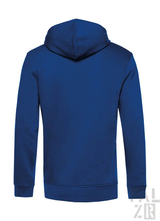 Königsblaues Hoodie mit Kapuze und langen Ärmeln, hergestellt aus weichem Baumwollmaterial.