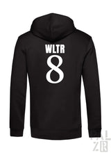 Schwarzer herren zipper mit weißem wltr 8 motiv auf der rückseite aus verschiedenen farben verfügbar
