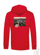 Roter herren zipper mit druck des fritz-walter-stadions und weißem text in verschiedenen farben verfügbar