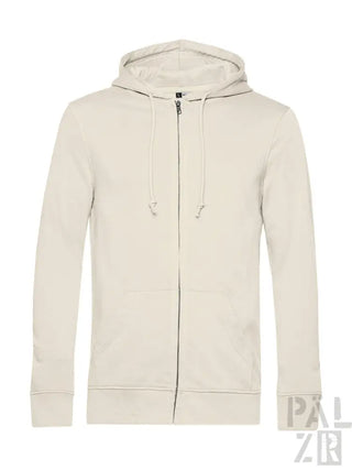 Off-white Kapuzen-Sweatshirt mit Reißverschluss, Kordelzügen und Kapuze, aus Baumwolle gefertigt.