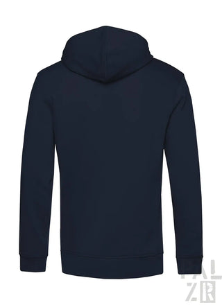 Marineblaue Kapuzenjacke mit Kapuze und Kordelzug, aus weichem Baumwollstoff