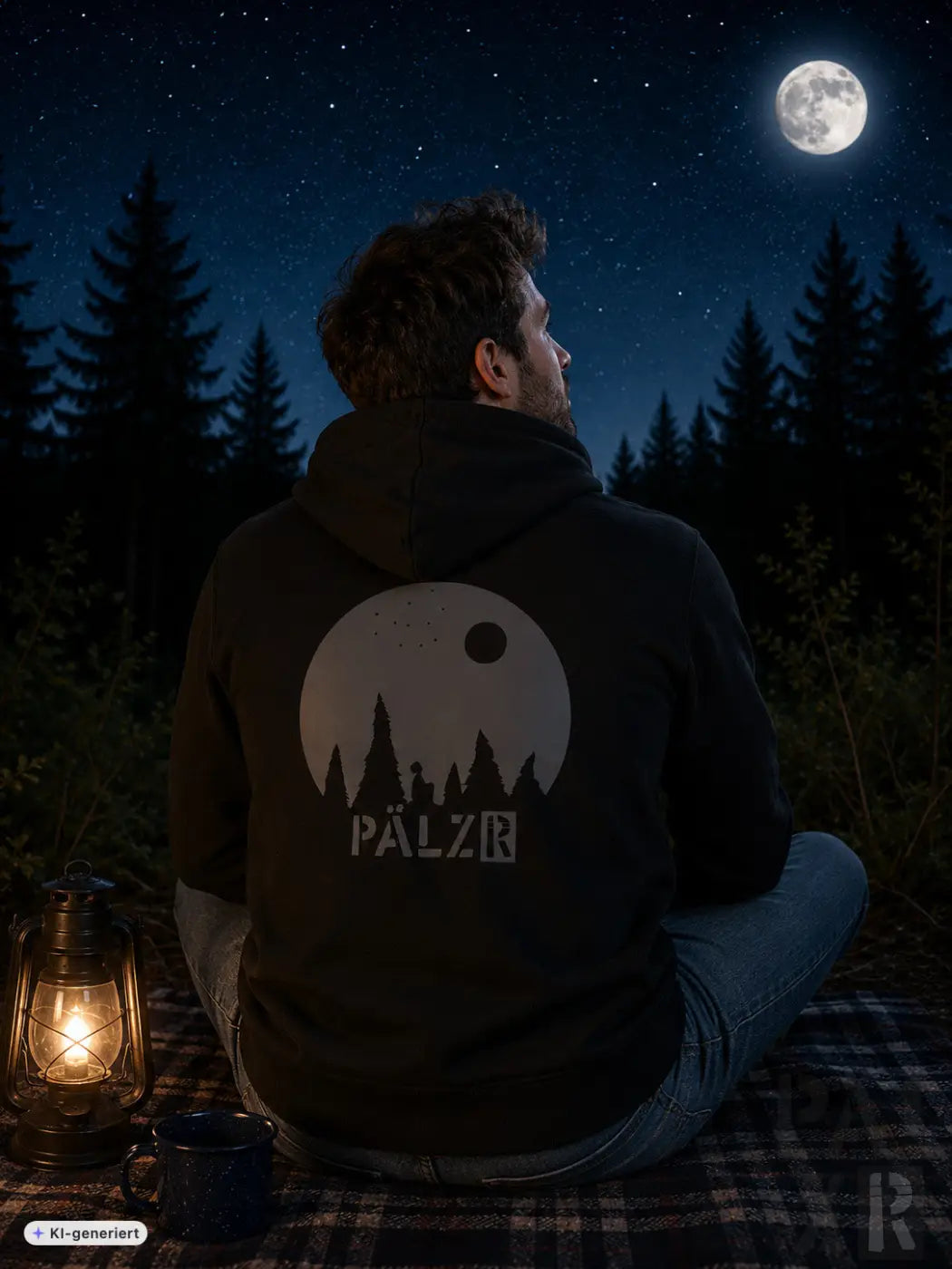 Schwarzer männer zipper sternegugger mit weißem kreisgrafik und pälzer schriftzug vorne in verschiedenen farben