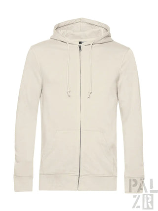 Beige zip-up hoodie mit passenden kordeln und fronttaschen aus wald und woi kollektion für männer in verschiedenen farben