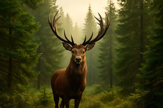 Ein majestätisches Reh mit beeindruckendem Geweih.