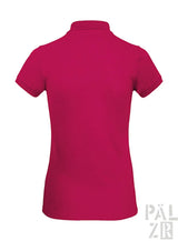 Fuchsia-Poloshirt mit kurzen Ärmeln und Kragen, aus Baumwolle.