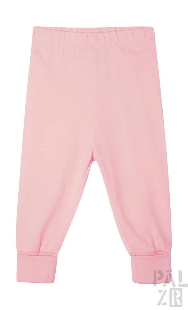 Blassrosa Baby-Leggings mit elastischem Bund und Bündchen.