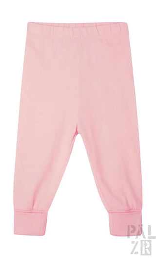 Blassrosa Baby-Leggings mit elastischem Bund und Bündchen.