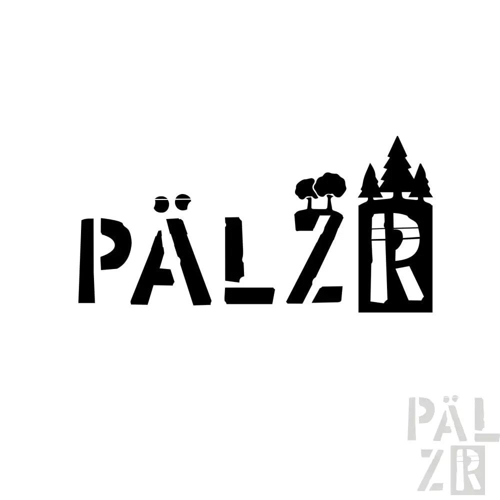 Schwarzes ’páliz’-Logo mit stilisiertem Baumdesign, das in die Beschriftung integriert ist.