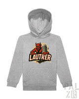 Grauer Hoodie mit Teufel-Design und ’lautrer’-Text.