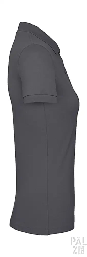 Dunkelgraues Poloshirt mit kurzen Ärmeln und Kragen, aus Baumwolle.