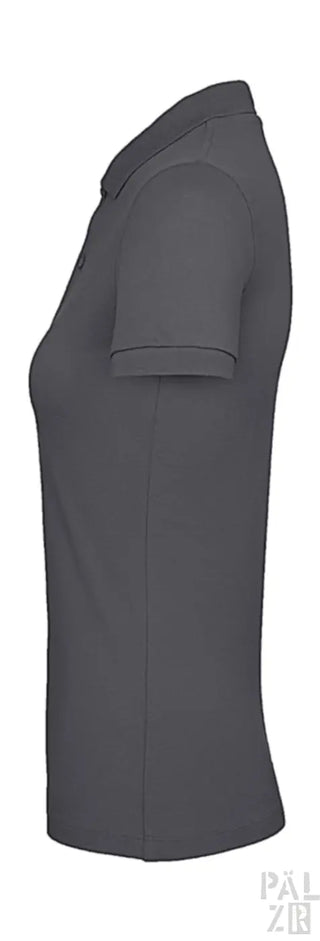 Kohle-graues Poloshirt mit kurzen Ärmeln und Kragen, aus Baumwolle gefertigt.