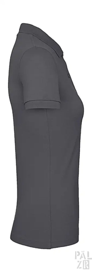 Kohle-graues Polo-Shirt mit kurzen Ärmeln und Kragen, aus Baumwolle.