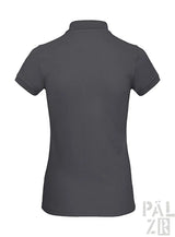Dunkelgraues Poloshirt mit kurzen Ärmeln und Kragen, aus Baumwolle.