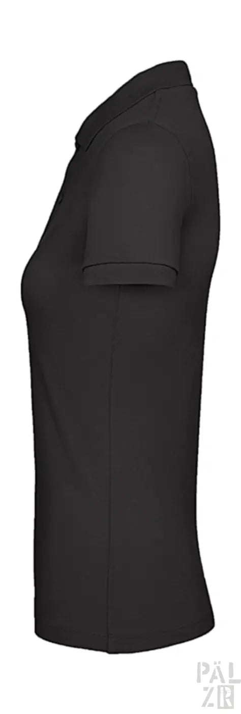 Schwarzes kurzärmeliges Polohemd mit Taschen-Detail.