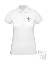 Weißes Polohemd mit gesticktem Logo und Kragen, aus Baumwolle.