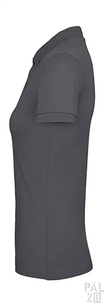 Kohle-graues Polo-Shirt mit kurzen Ärmeln und Kragen.