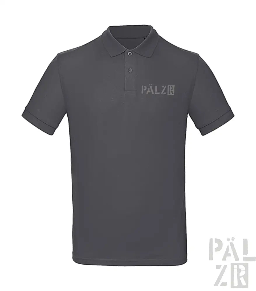 Kohle-graues Poloshirt mit gesticktem Logo, Pälzir-Marke.