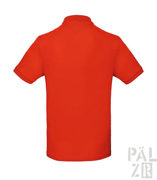 Rotes Poloshirt mit kurzen Ärmeln und Kragen, aus Baumwolle.