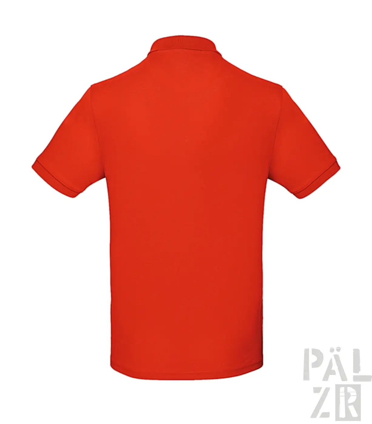 Rotes Poloshirt mit kurzen Ärmeln und Kragen, aus Baumwolle.