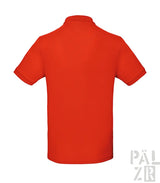 Rotes Poloshirt mit kurzen Ärmeln und Kragen, aus Baumwolle.