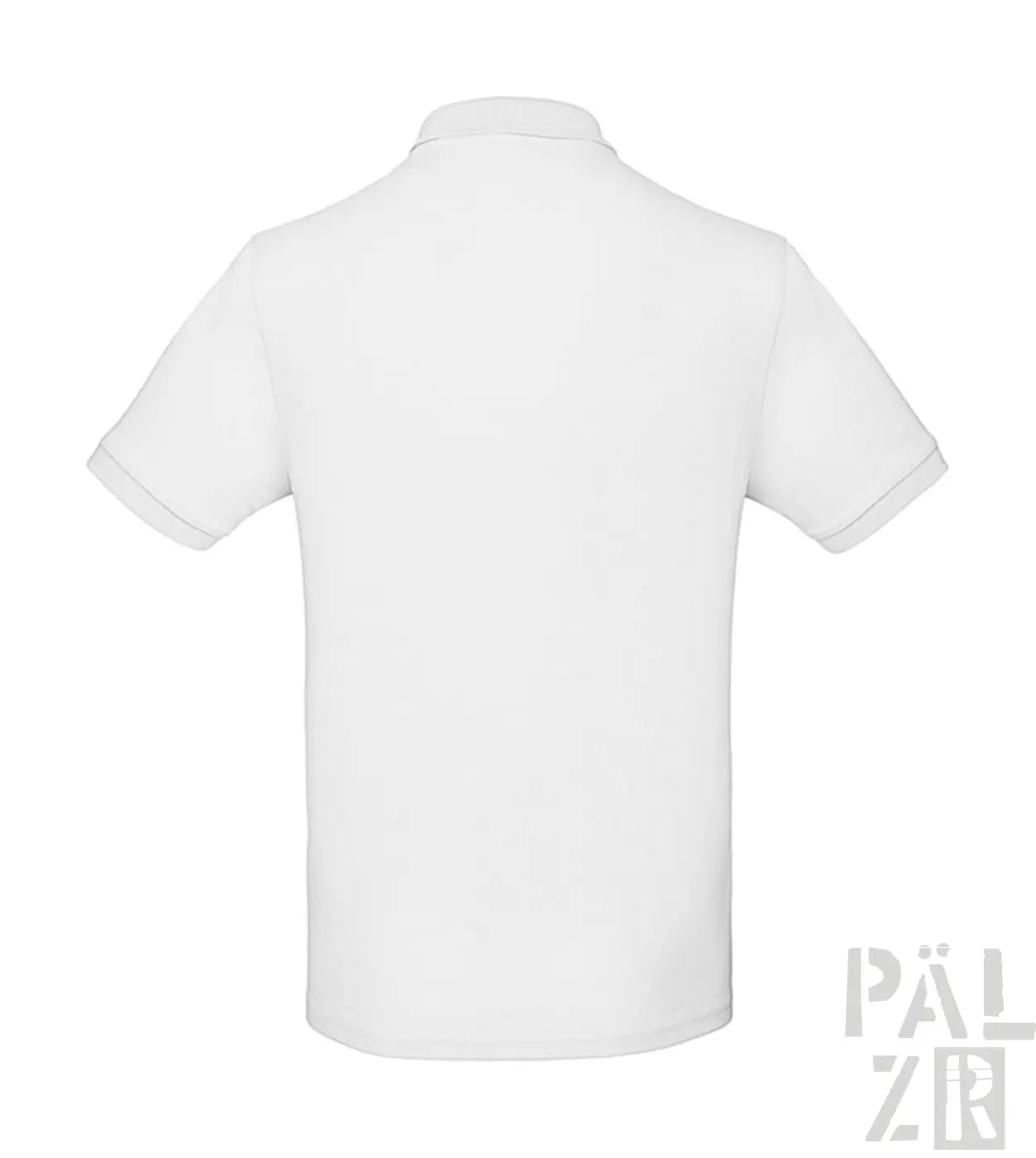 Weißes Polo-Shirt mit kurzen Ärmeln und Kragen, aus Baumwolle.