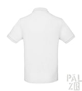 Weißes Polo-Shirt mit kurzen Ärmeln und Kragen, aus Baumwolle.