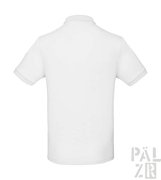 Weißes Polo-Shirt mit kurzen Ärmeln und Kragen, aus Baumwolle.
