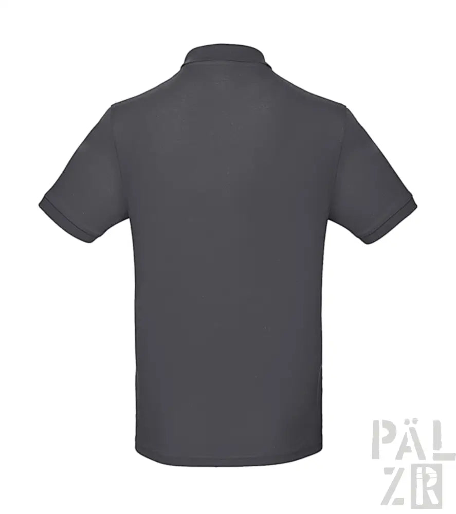 Kohle-graues Polo-Shirt mit kurzen Ärmeln und Kragen, aus Baumwolle gefertigt.