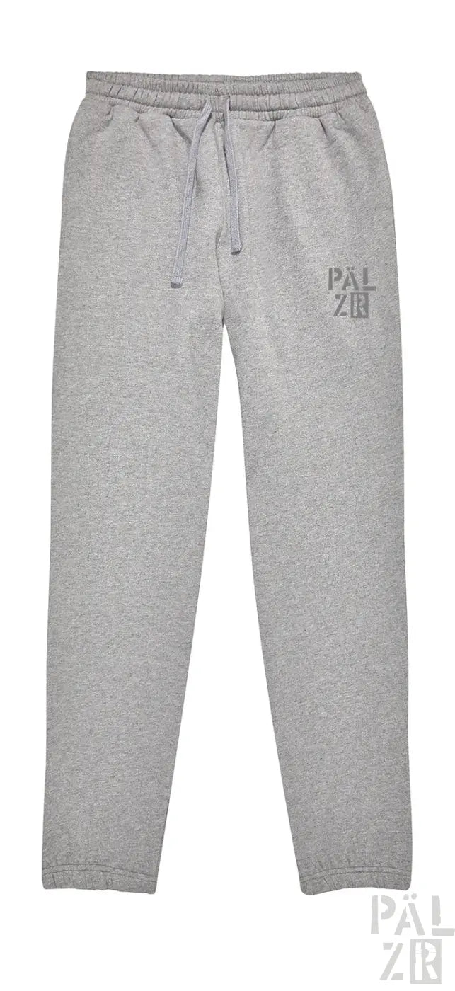 Graue Pal Zileri Jogginghose mit Kordelbund und Logo auf dem Bein.