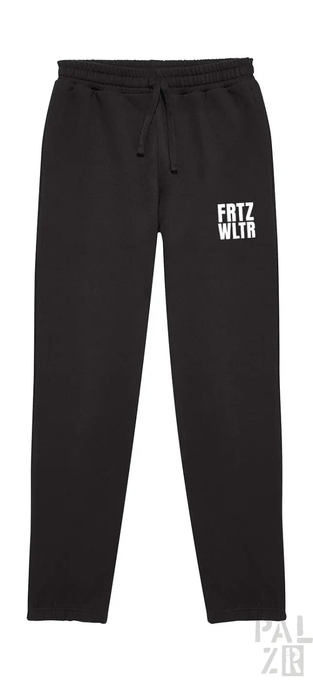 Schwarze Baumwoll-Jogginghosen mit ’fritz wlrth’-Logo auf dem linken Bein.