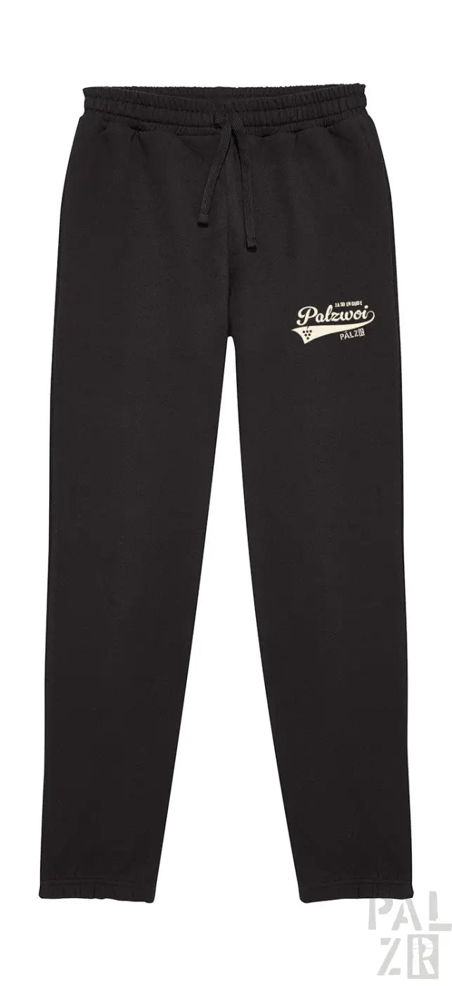 Schwarze Baumwoll-Jogginghose mit ’Palermo’-Logo und Kordelbund.