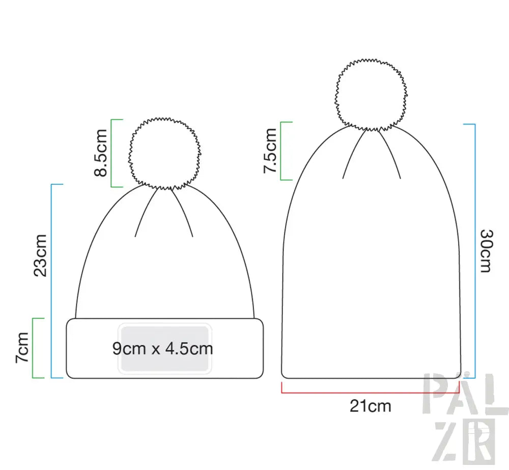 Wintermütze mit Bommel, schwarz-weißes Design, aus Wolle oder Acryl.