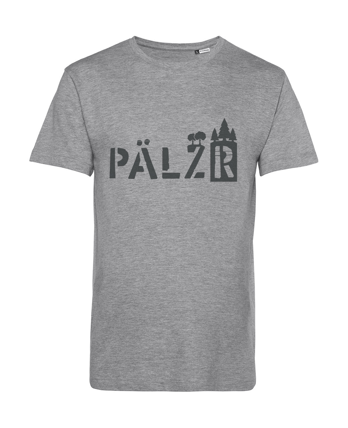Männer | T-Shirt | PÄLZRwald | heather-grey | Logo anthrazit